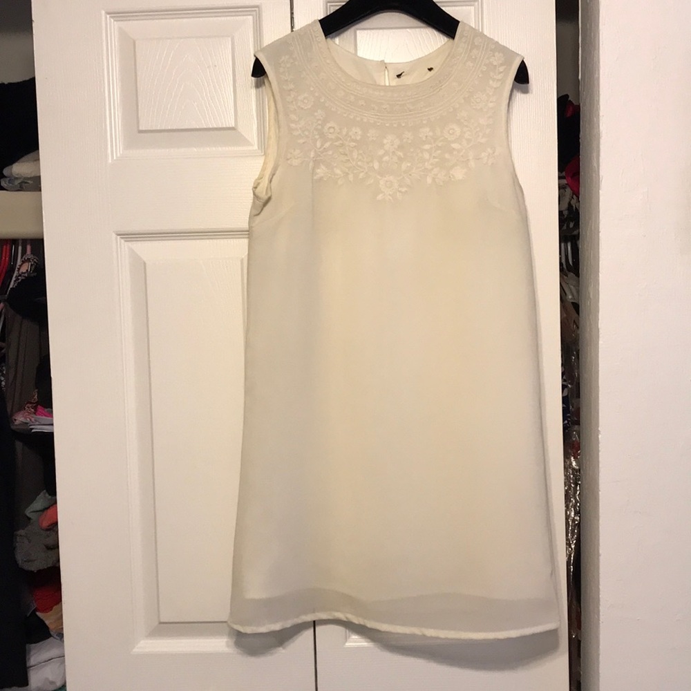 White Embroidered Sheath Dress